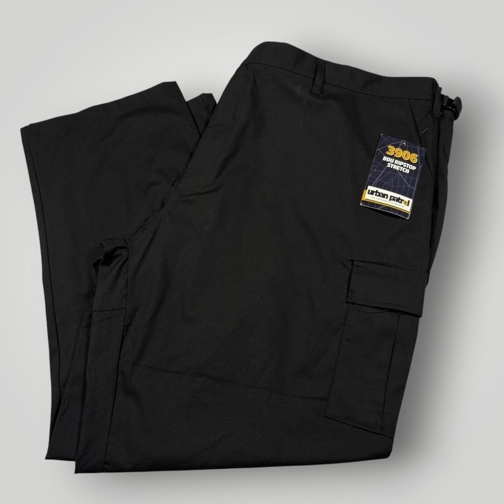 Urban Patrol Pants Mens 52x31 Black BDU Ripstop Stretch‎ Cargo Tactical 3906